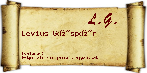 Levius Gáspár névjegykártya